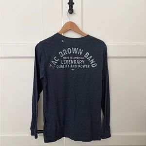 Zac Brown Band Concert Long Sleeve Tee Navy Blue Size M